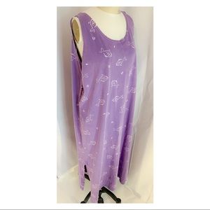 Hippy fish print tshirt dress, beach throw coverup